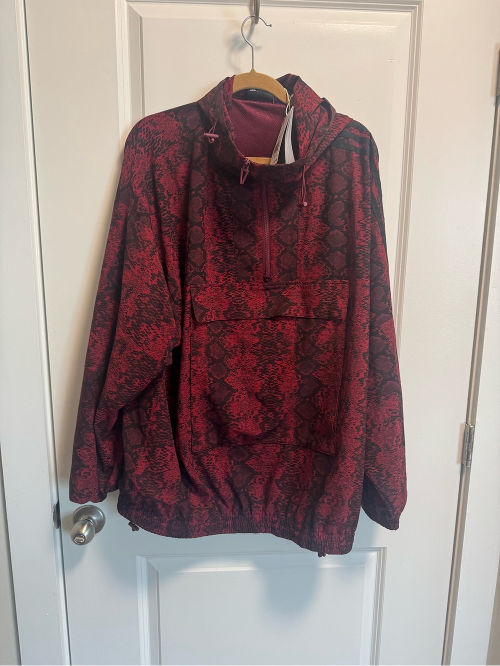 IVY PARK Adidas Red Snake-Print Anorak Jacket